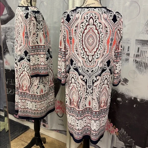 NWT Roz & Ali Paisley Print Dress - Picture 4 of 8